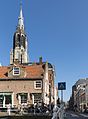 Delft, Kircheturm (de Nieuwe Kerk) vom Oude Langendijk