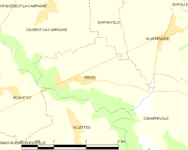 Mapa obce Venon