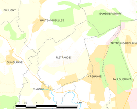 Mapa obce Flétrange