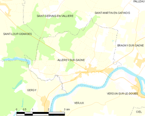 Poziția localității Allerey-sur-Saône