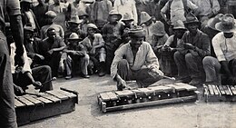 South African miners playing instruments at Du toit's Pan mine in, 1905.