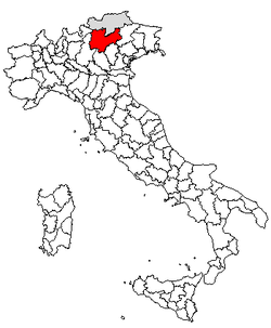 Location of Province of Trento