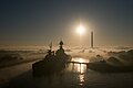 USS Texas and the Monument seen at sunrise in late 2007.