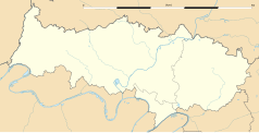 Mapa konturowa Doliny Oise, blisko centrum na prawo znajduje się punkt z opisem „Béthemont-la-Forêt”