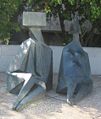 'Two Seated Figures', bronze sculpture, 1973, Tel Aviv Museum of Art, Tel Aviv, Israel
