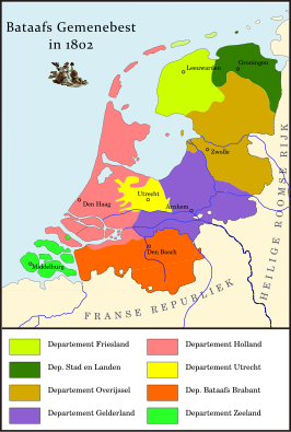 Departement Overijssel rechts in bruin, 1802-1807