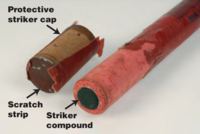 A labeled image of the parts of a fusee, not including ferrule