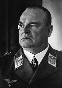 Portrait of Hugo Sperrle, a uniformed Nazi German air force general in his 50, commanding Luftflotte 3