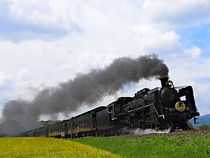 山口線を走行するC57 1「SLやまぐち号」 （仁保駅 - 宮野駅間 2017年9月9日）