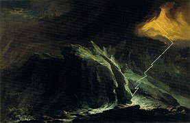 Gewitter und Blitzschlag am unteren Grindelwald- gletscher, um 1774–75