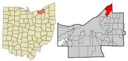 Location in Cuyahoga County and the state of Ohio