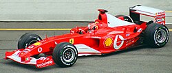 Michael Schumacher a Ferarri csapattal nyerte meg a 2003. évi bajnokságot.