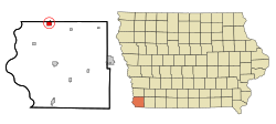 Location of Tabor, Iowa