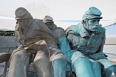 A section of the memorial during the 2015-2016 restoration