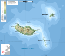 Carte topographique de l'archipel de Madère