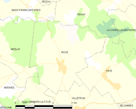 Mapa obce Rocé