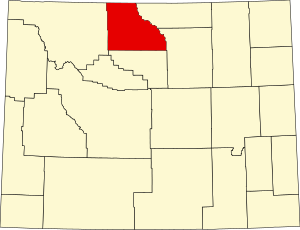 Map of Wyoming highlighting Big Horn County