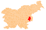 The location o the Municipality o Krško