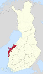 Ostrobothnia trên bản đồ Phần Lan