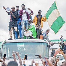 Protesters at the endSARS protest in Lagos, Nigeria 92 - cropped