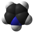Space-filling model of the pyrrole molecule