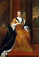 Краљица Ен од Велике Британије у наранџастој хаљини (1736)
