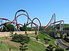 Dragon Khan ing PortAventura Park ing Salou (Tarragona), Spanyol