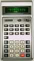 Calculadora científica Sanyo CZ-8127, pantalla VFD verde (1977).