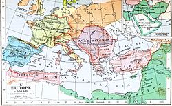 Political map of Europe and the Mediterranean