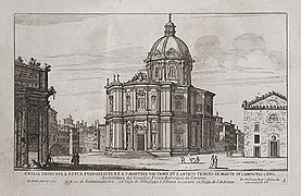 L'esterno in un disegno di Giovanni Battista Falda (1670 circa)