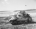 Indian Armoured Corps in a Sherman III tank in the Middle East, March 1944.