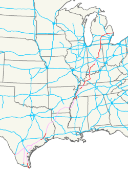 Streckenverlauf der Interstate 69