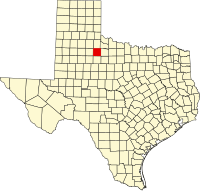 Mapo de Teksaso kun King emfazita