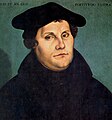 Q9554 Maarten Luther in 1529 (Schilderij: Lucas Cranach) geboren op 10 november 1483