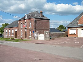 The town hall and school in Monchy-sur-Eu