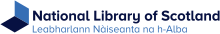 logo of the National Library of Scotland. It is an abstract representation of a book.