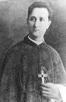 Photograph of Bishop Augustine F Schinner about July 25, 1905 at Milwaukee; or August 1, 1905 at Superior