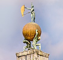 Sculpture atop the Dogana building.