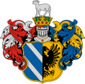 Wappen von Szeged mit einem Schaf im Oberwappen