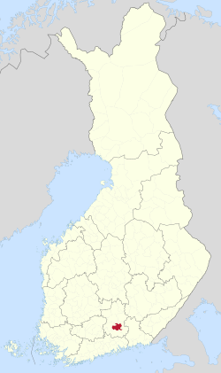 拉赫蒂在芬兰的位置