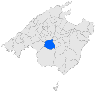 Localisation d'Algaida dans l'île de Majorque.