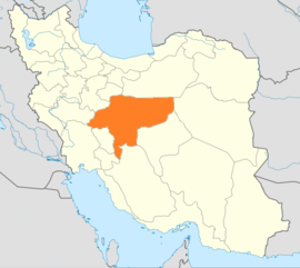 इस्फहानचे इराण देशाच्या नकाशातील स्थान