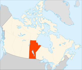 Kort af Manitoba