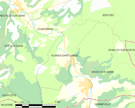 Mapa obce Plaines-Saint-Lange