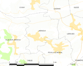 Mapa obce Jarnioux