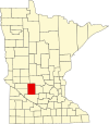 State map highlighting Kandiyohi County