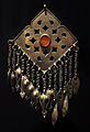 Turkmen woman's jewel, metal and cornelian.