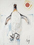 Königspinguin (1986), peinture de Fritz Hug.