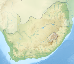 Location of lake in South Africa.