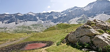 Vue depuis le centre du cirque en août.